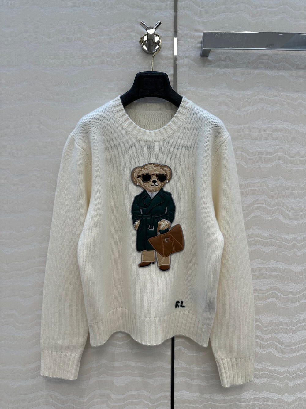 Ralph Lauren Trench Coat Bear Crewneck Sweater